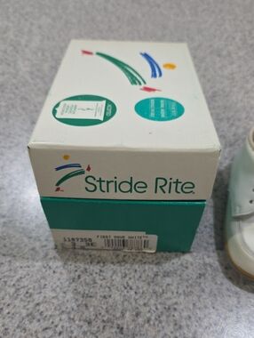 Stride Rite White and Teal Baby Shoe Box